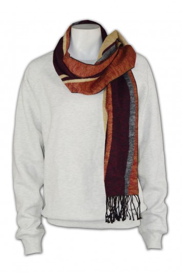 Scarf022 秋冬針織圍巾 度身訂做 條紋拼色圍巾 禮品圍巾 圍巾香港公司