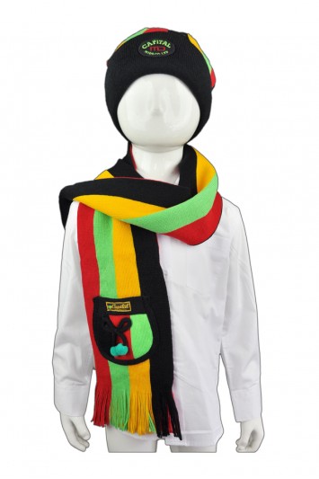 Scarf004：童裝彩條圍巾 在線訂購 針織聖誕圍巾 節日圍巾 圍巾網站