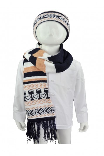 Scarf005：童裝提花圍巾 度身訂造 針織間紋圖案圍巾 圍巾公司 圍巾廠家