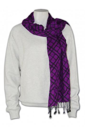 Scarf021 女式流蘇圍巾 來版訂製 格紋撞色圍巾 圍巾圍法 圍巾供應商